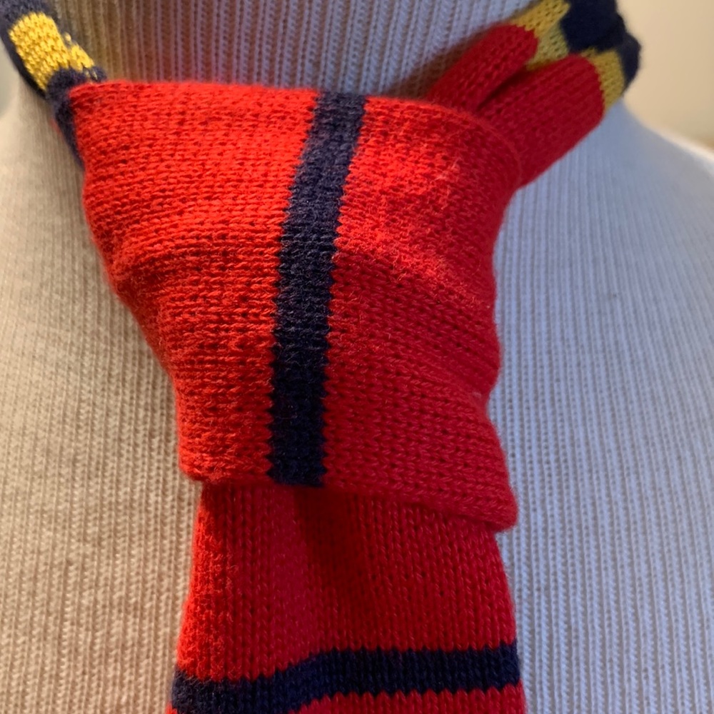 PREPPY ACADEMIC COLLEGIATE STRIPED COTTON KNIT NECKTIE,